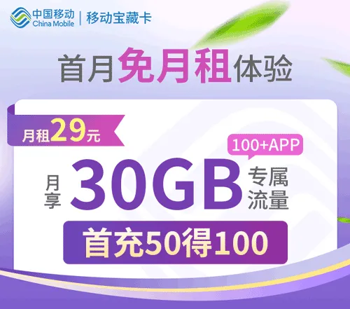 移动花卡宝藏版29元套餐介绍2023