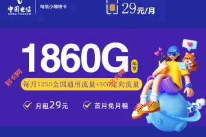 山东星电信29元套餐155G（20年套餐）介绍