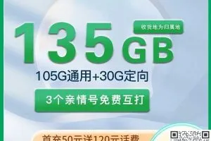 移动天关卡29元105G通用+30G定向套餐介绍