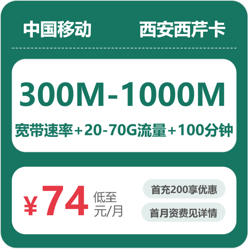 移动西安西芹卡